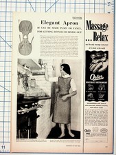 1950s Magazine Page Vintage Fashion Apron Oster Massager Pine Bros Ad Ephemera picture