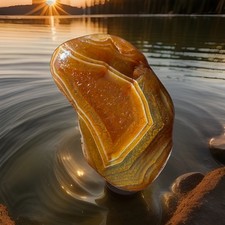 ☀️ Golden Hour 😮 Incredible 🤯 Lake Superior Agate - 0.95 Ounces picture