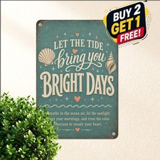vintage inspirational seaside tin metal signs home dcor picture
