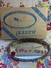 Karew Oval Vanity Mirror And American Beauty Rose Dress Pin In Original Box picture