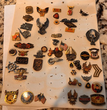 Vintage Harley Davidson Collectible Pins Lot Of 49 picture