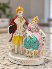 Vintage Made in Occupied Japan Colonial Couple Porcelain Figurine Hand Painted picture