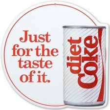Vintage Style Layered Metal Sign - Diet Coke Just for the Taste Decor picture