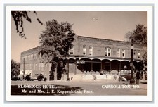RPPC ~ FLORENCE HOTEL ~ Koppenbrink Prop. CARROLLTON Missouri Street view picture