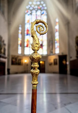 Solid Brass CROZIER  Staff Crosier Bishop Quality Craftsmanship, 72