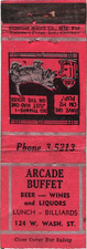 Arcade Buffet Vintage Matchbook Cover 1930s Dog Fire Hydrant Art picture
