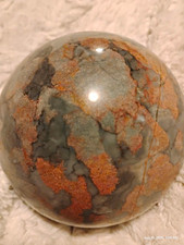 Polished Gray & Brown Mottled Matrix Stone Sphere Crystal Mineral Ball picture