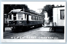 c1960's Cedar Rapids Iowa IA Postcard RPPC Photo W C F & N Depot Train picture
