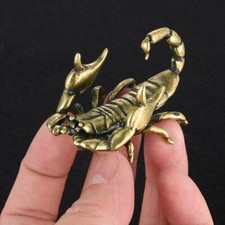 Solid Brass Scorpion Figurine Small Statue Home Ornament Animal Figurines picture