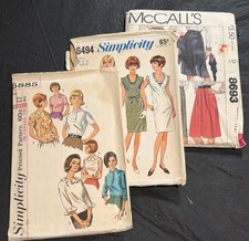 VTG Mixed Lot (3) Simplicity/McCalls Patterns      Plus Sizes, Cut/Complete picture