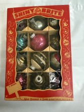 Vintage Shiny Brite & Asst  Christmas Tree Ornaments box of 12 Grapes Bumpy picture