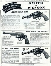 1946 Print Ad of Smith & Wesson S&W Revolver Heavy Duty, 1926 Military 1917 Army picture