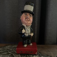 Vintage W.C. Fields Chalkware Figurine Rare Statue Top Hat Cane #144, 9.5” Tall picture