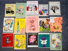 Norcross Greeting Card Vintage Lot of 15 Paper Ephemera Retro MCM Antique Easter picture