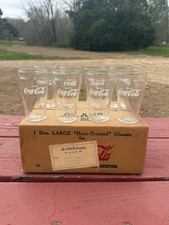 8 1950s Coca Cola LARGE Fountain Glasses Libbey - Cool Box- Meyers Bros St.Louis picture