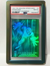 1994 Fleer Amazing Spider-Man Spider-Man 1st Edition Hologram #4 PSA 8 picture