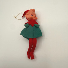 Vintage Mid-Century Elf Christmas Ornament - Made in Japan Tag Holiday Decor picture