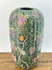 VTG Famille Verte Green Ceramic Vase 20 C Chinese Hand Painted picture
