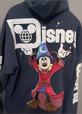 2025 Walt Disney World Sorcerer Mickey XXXL Navy Zip Hoodie 3X Sweatshirt Adult picture