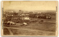 Rare 1880s Boudoir Card Photo Bird's Eye View of Laramie, Wyoming by Herman Heyn picture