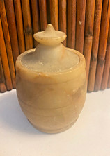 19th-century European hand-carved alabaster barrel-form historic Grand Tour RR picture
