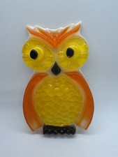 Vintage 70's Retro Lucite Wall Hanging Owl/ Spoon Rest  Orange & Yellow MCM picture