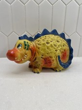 Vintage 60s 70s Dinosaur Dino Napcoware Chalkware Coin Bank Japan Kitschy HTF picture