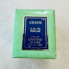 Vintage CELESTE 1/2 FL. OZ. Perfume Chateau De Paris NOS in Box Sealed picture
