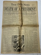 1963 Kennedy Killed Death Of A President Headline Johnson Newspaper Troy Ohio picture