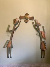 NAVAJO 62 in. CONTEMPORARY WOOD YEI DANCERS  BY JOSEPH NIKRASCH III, 3 PIECES picture