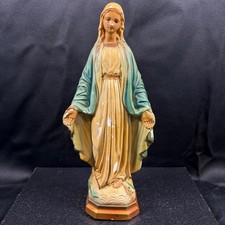Vintage Virgin Mary Madonna Statue Chalkware Our Lady of Grace 8.5