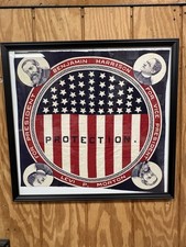 Rare 1888 Benjamin Harrison Protection Presidential Bandanna Campaign Flag picture