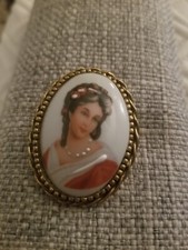 Vintage Limoges France Porcelain Booch Hand painted Jewelry picture