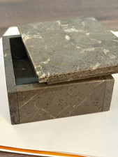 Gray Marbled Stone Rectangular Jewelry Box with Lid, 2.9 lb picture