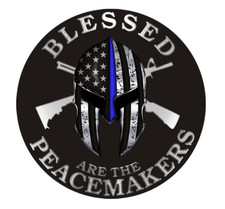 Blessed Are The Peacemakers Vinyl Sticker - Police, Sheriff Decal for Laptops picture