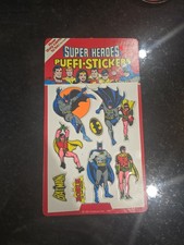 1981 Super Heroes 3-D Stickers Batman & Robin Puffi Stickers Puffy Rare picture
