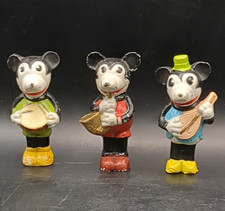Vintage 1930s Disney Mickey Mouse Bisque Musician Figurines Set Japan C92 C93 picture
