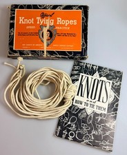 1962 BSA Boy Scouts America Official Knot Tying Set w/Rope & Knots Tie Them Book picture