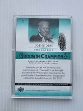 JOE BIDEN Hand-Signed Autographed 2021 Upper Deck Goodwin Champions #2 W/COA picture