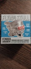 NEW NOS Vtg Flying Skull Chrome Motorcycle Bike Fender Ornament w/ Red LED Eyes picture