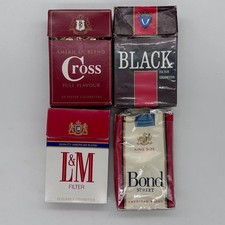 4 Vintage Empty Cardboard Boxes Cross Black LM Bond Street 1990s No Tobacco picture