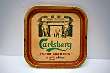 Vintage Carlsberg Export Lager Beer Advertising Metal Tray Elephant Gate 14