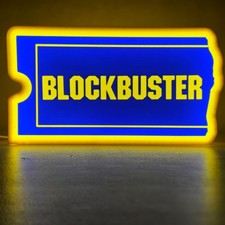Blockbuster Video Light Up Dimmable LED Sign Wall Decoration 9” Wide Ships Free picture