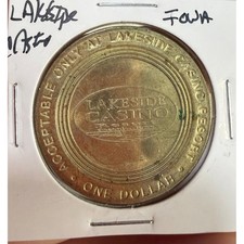 Lakeside Casino Resort Osceola Iowa One Dollar $1 Gaming Token Coin Collectible picture