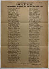 GABRIELE D’ANNUNZIO CANTO DI FIESTA FLYER SPIRITUAL UNION DANNUNZIANA 1923 picture