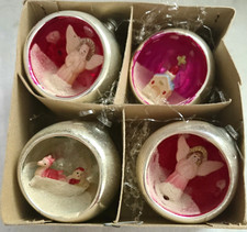 Vintage Diorama Figural Christmas Tree Ornaments Made in Japan Shiny Brite picture