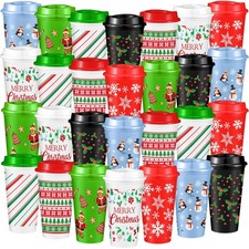 Pickmesh 28 Pack Christmas Reusable Coffee Cup Gifts 16 oz Xmas Holiday Cups picture