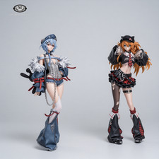 Evangelion 14in Asuka Langley Soryu & Rei Punk Rock Style PVC Statue Model picture