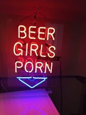 BEER GIRLS PORN Neon Sign For Home Bar Pub Club Home Wall Decor 19x12 picture