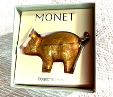 Monet Gold Pig Trinket Box NIB picture